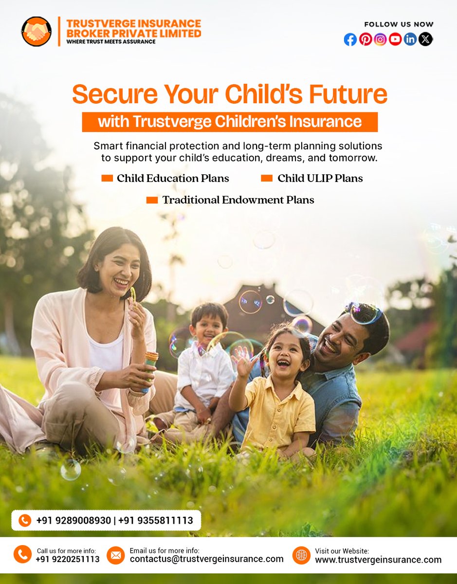 trustverge's tweet image. Secure your child’s education and dreams with Trustverge Children’s Insurance.
Smart planning today ensures a worry-free tomorrow.
#ChildInsurance #SecureFuture #EducationPlanning
