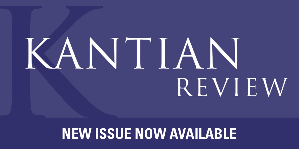 New Issue of Kantian Review now available
📚 cup.org/3NabdPL

#Philosophy #Kant