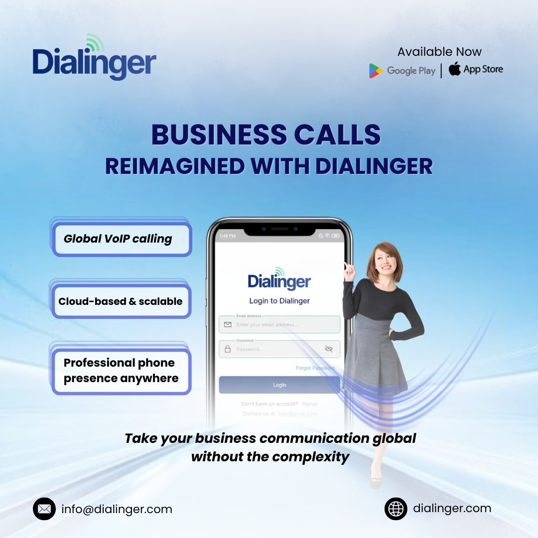 dialinger_'s tweet image. 𝐓𝐚𝐤𝐞 𝐲𝐨𝐮𝐫 𝐛𝐮𝐬𝐢𝐧𝐞𝐬𝐬 𝐜𝐚𝐥𝐥𝐬 𝐠𝐥𝐨𝐛𝐚𝐥, 𝐰𝐢𝐭𝐡𝐨𝐮𝐭 𝐭𝐡𝐞 𝐜𝐨𝐦𝐩𝐥𝐞𝐱𝐢𝐭𝐲.
Now available on Google Play and App Store.
🌐 dialinger.com
📧 info@dialinger.com

#Dialinger #VoIPCalling #GlobalSales #BusinessGrowth #VirtualPhoneNumber #usa