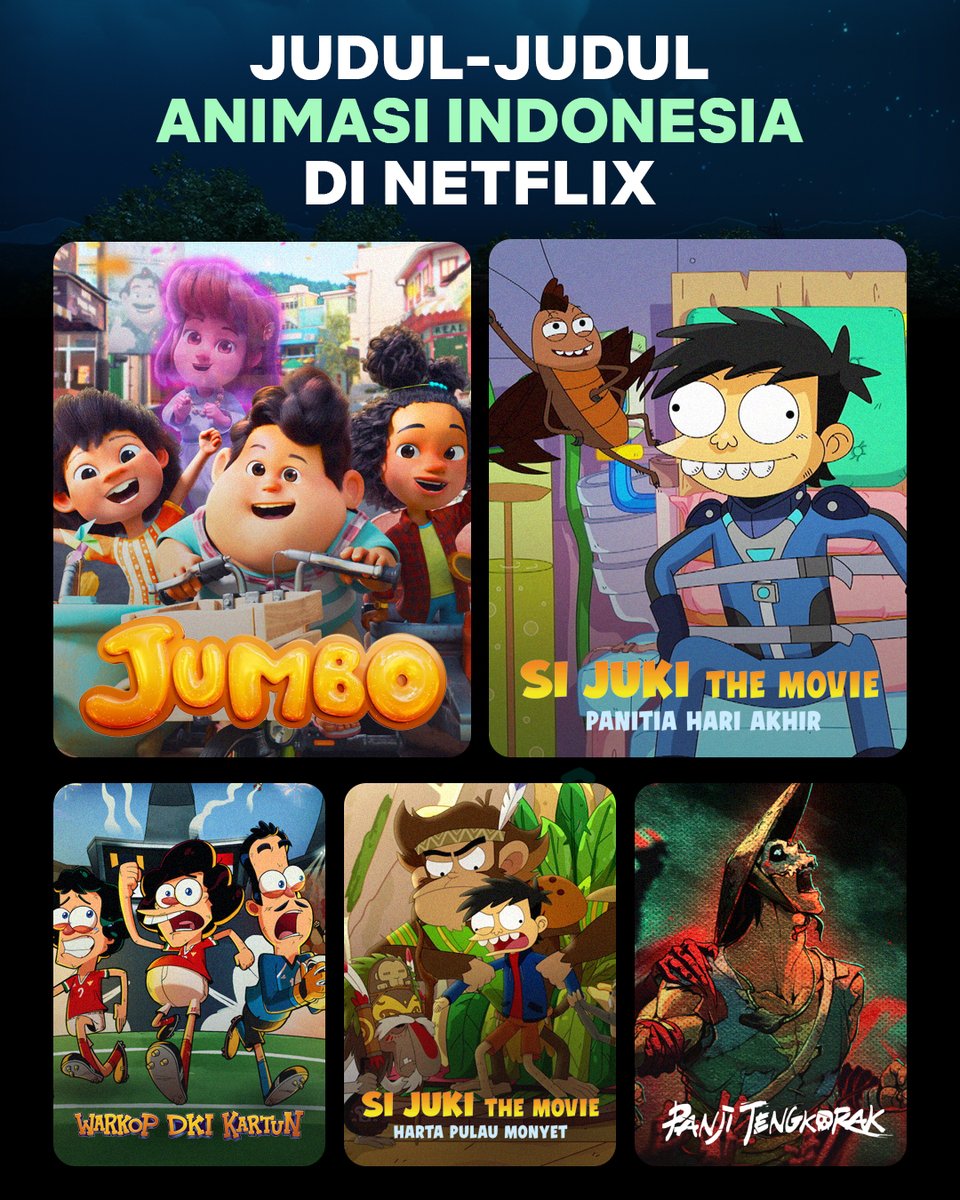 NetflixID's tweet photo. Deretan film animasi karya anak bangsa semuanya bisa kamu tonton di Netflix 🇮🇩 https://t.co/eyPDGA0HTw