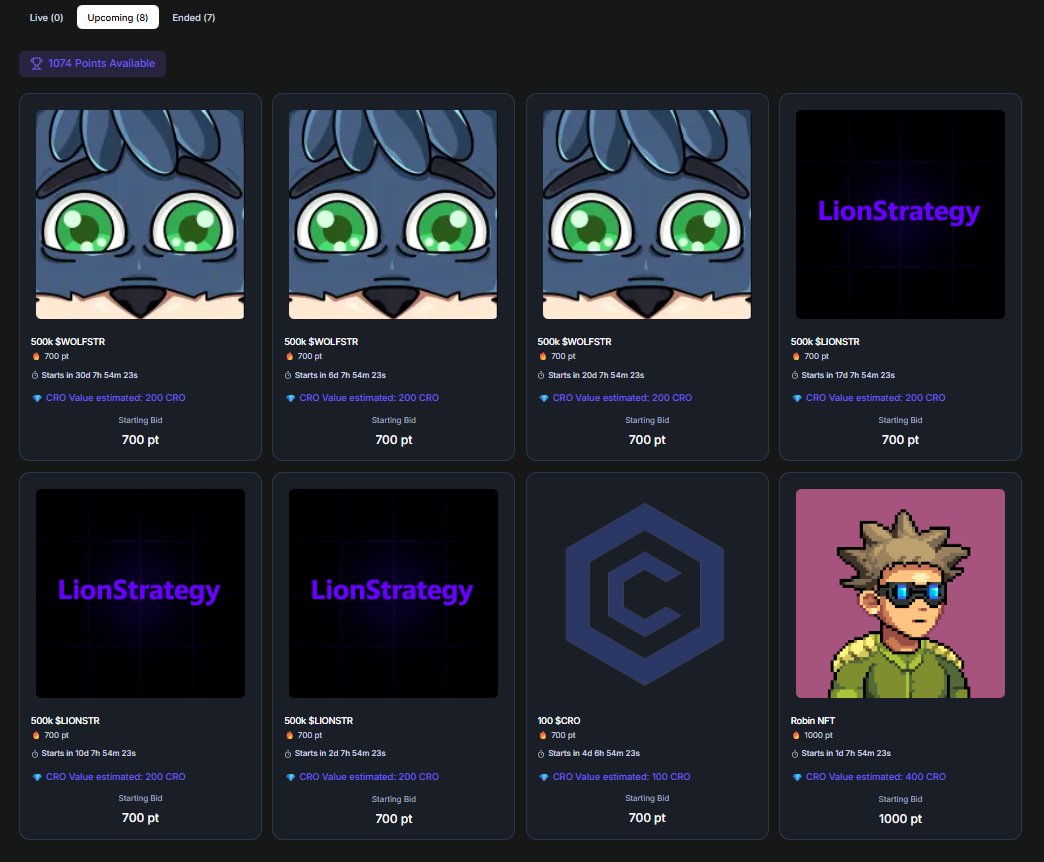 🚨 8 new auctions just scheduled on FlexToEarn!

Flex your favorite NFTs
Start stacking points right now ⚡

🎁 Juicy rewards ahead:
$WOLFSTR • $LIONSTR • $CRO • NFTs &amp; more

Flex. Earn. Repeat. 🔁🔥
