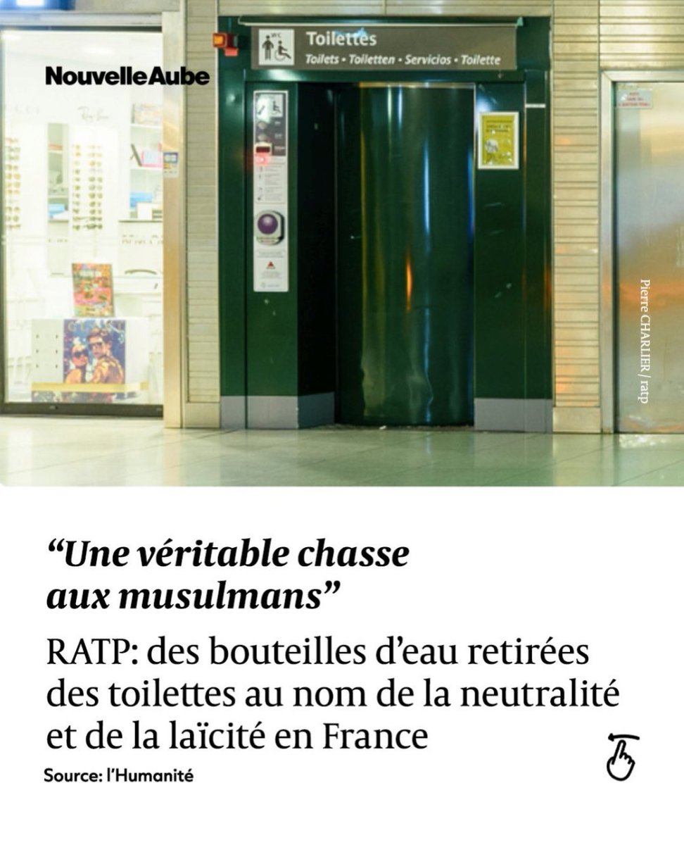 aydinomer's tweet photo. Paris Ulaşım İdaresi, 
laiklik ilkesi gereği 
kurumdaki tuvaletlerde
çalışanların taharet için kullandığı
su şişelerini toplatmış.

Evet, laiklik ilkesi gereği.. https://t.co/AnsXVR71PR