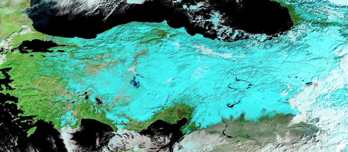 Bu sabah karla kaplı alanlar, Türkiye... ❄️