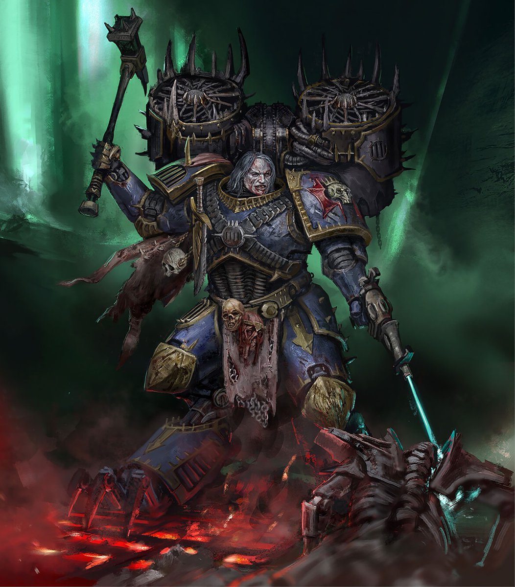 40kARTdotcom's tweet photo. Night Lords Chaos Space Marines Warhammer 40k Art by Dima Sokolov https://t.co/8zConIH03V