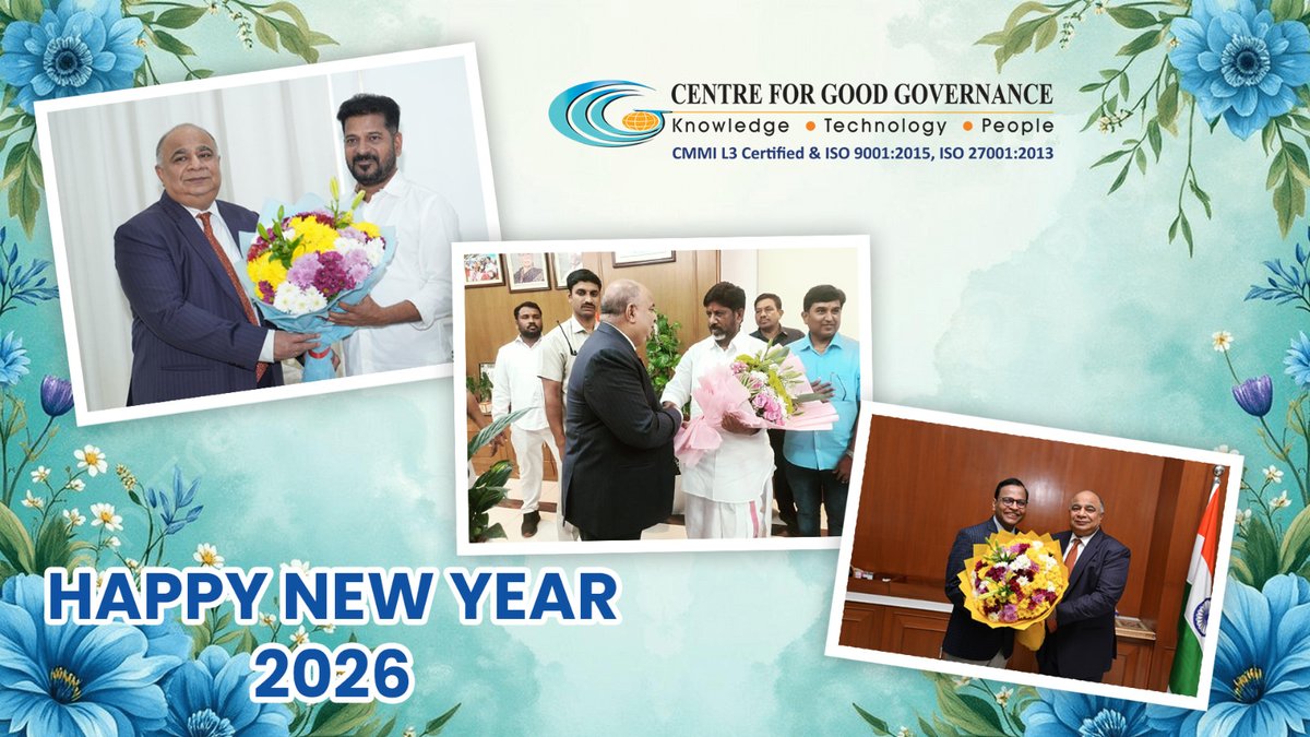 cgg_hyd's tweet photo. Welcoming 2026 with Vision, Leadership, and Partnership: As  we step into 2026, it was an honor to cordially meet and greet Hon’ble  CM of Telangana, Sri Anumula Revanth Reddy, Hon’ble Dy CM Sri Mallu Bhatti Vikramarka, and Chief Secretary Sri K.  Ramakrishna Rao, IAS. https://t.co/WeSSPrta7h