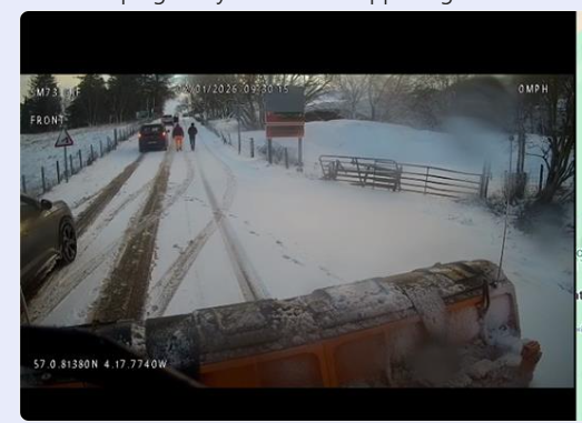 NWTrunkRoads's tweet photo. #A889 Catlodge - our gritter driver assisting car that lost traction, reversing cars back so that gritter can go ahead 👏🙌 Wintery conditions on the roads, please take extra time and care
@trafficscotland @PSOSHighland @HighlandCouncil https://t.co/wWZbJ21Xn1