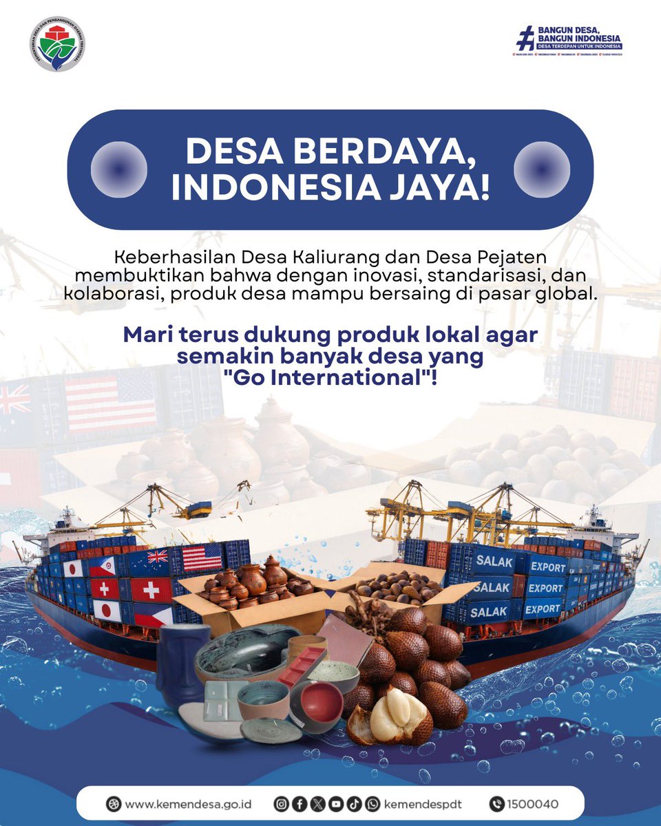 Dalam rangkaian konten ini, yuk kenalan dengan dua Juara Desa Ekspor yang membuktikan bahwa salak dari lereng Merapi dan keramik dari Bali mampu bersaing di pasar dunia.

#KemendesPDT
#BangunDesaBangunIndonesia 
#DesaEkspor