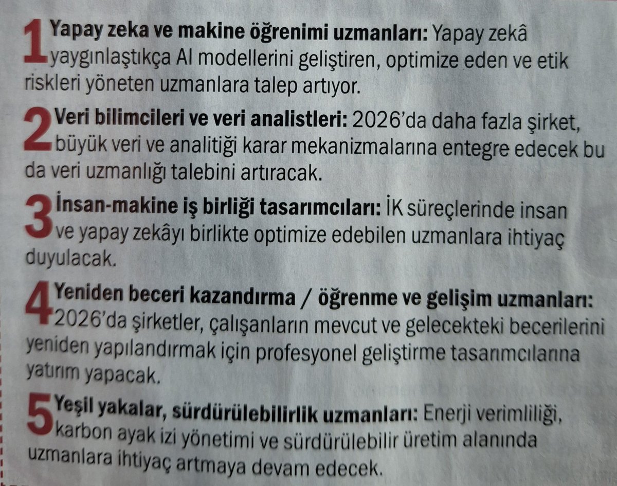 2026 yılında öne çıkacak 5 meslek :