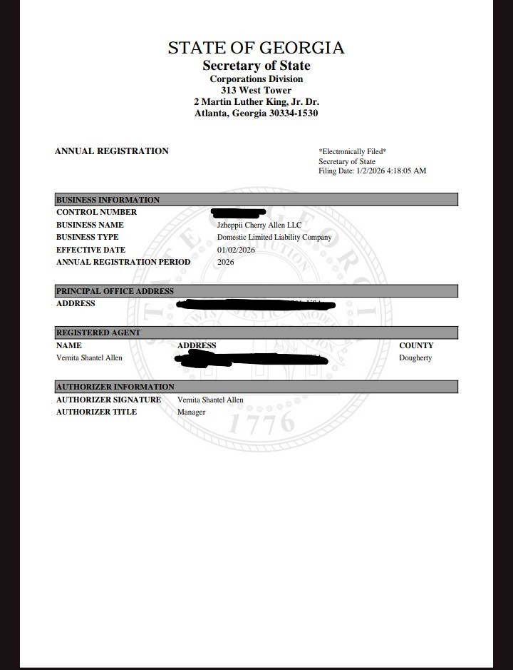 Jzheppii Cherry Allen LLC by Vernita Allen still in full effect