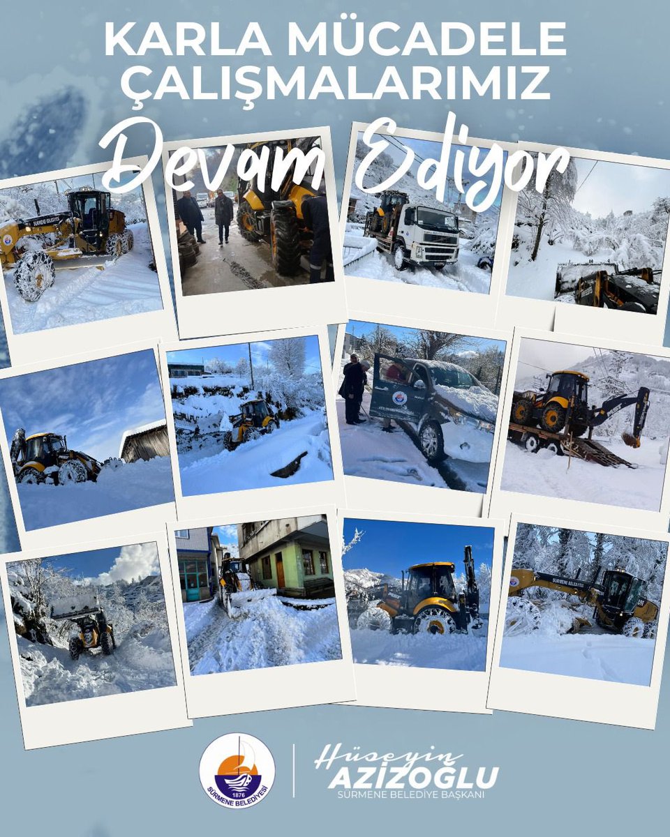 Kış şartlarının hayatı olumsuz etkilememesi için ekiplerimiz sahada… ❄️🌨️

Ulaşım güvenliği başta olmak üzere tüm ihtiyaçlara hızlı şekilde müdahale edilerek karla mücadele çalışmalarımız titizlikle devam ediyor.

#Sürmene #SürmeneBelediyesi #SahaBizimMakamımız #HüseyinAzizoğlu