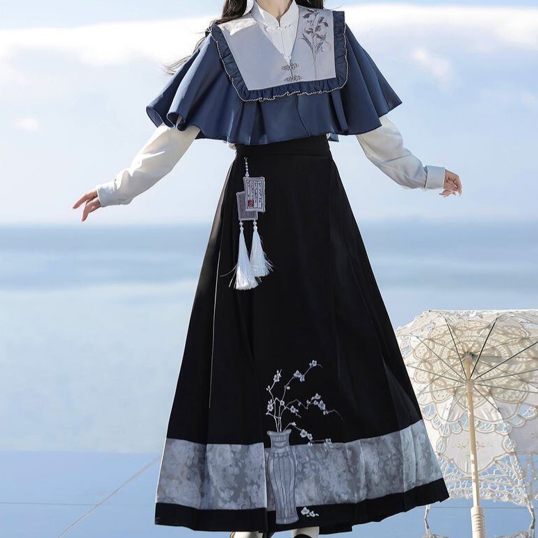 チャイナ風ケープ付きエレガントセットアップ♥