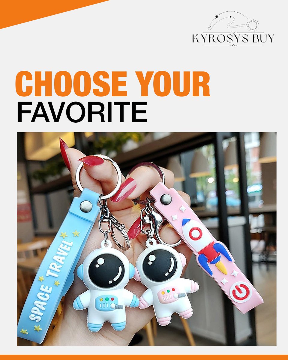 Kyrosysbuy's tweet image. Ready to blast off into style? Choose your favorite space buddy from our adorable KYROSYS collection – the cheeky astronaut, speedy rocket, or dreamy explorer! Which one's joining your keys for the ultimate adventure? Drop a comment below! 🌌✨
 #KeychainAddict  #CuteAccessories