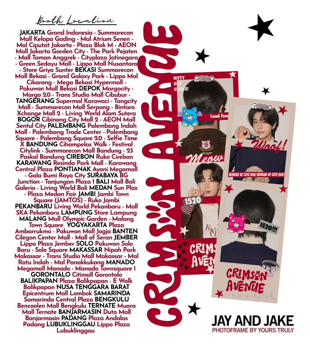 stormcest's tweet image. 🐈‍⬛… CRIMSON AVENUE …🦮
Jay &amp;amp; Jake photoframe by @jaykeavenue 

‧˚꒰🐾୭ ˚. ᵎᵎ 
1–14 Januari 2026 
at @selfietimeid 

Join the fun by posing for the cam and share with #crimsonwithJJ 📸