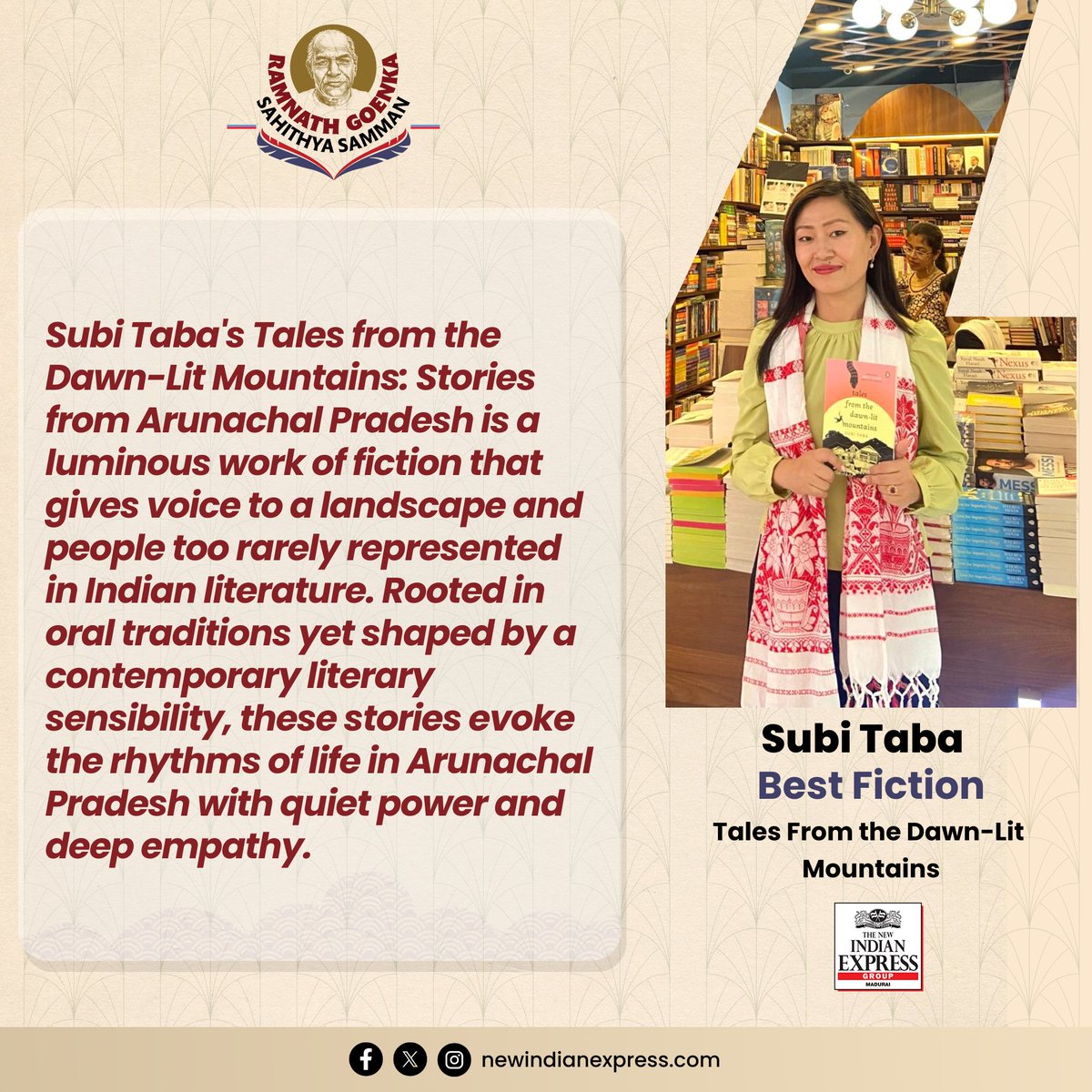 The winners of third Ramnath Goenka Sahithya Samman 🥁

#RamnathGoenkaSahithyaSamman #IndianLiterature #Books #Authors #TheNewIndianExpress

<a href="/santwana99/">santwanabhattacharya</a> <a href="/etteth/">Ravi Shankar</a> <a href="/nehadixit123/">Neha Dixit</a> <a href="/SubiTaba/">SUBI TABA</a>