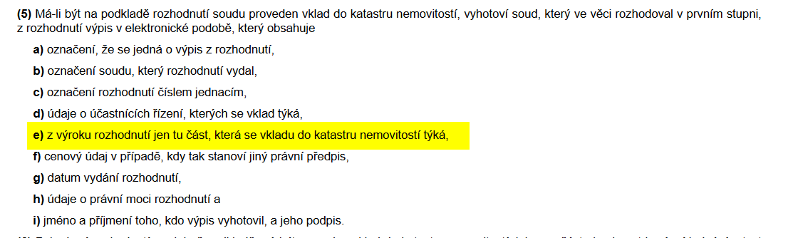 Od 1.1.2026 je účinná novela vyhlášky č. 37/1992  o jednacím řádu pro okresní a krajské soudy, která přinesla důležitou novinku.
Pokud se bude projednávat dědictví, tak notáři už nebudou na katastr posílat rozhodnutí dědictví, které obsahovalo kompletně vše, ale pouze tu část,