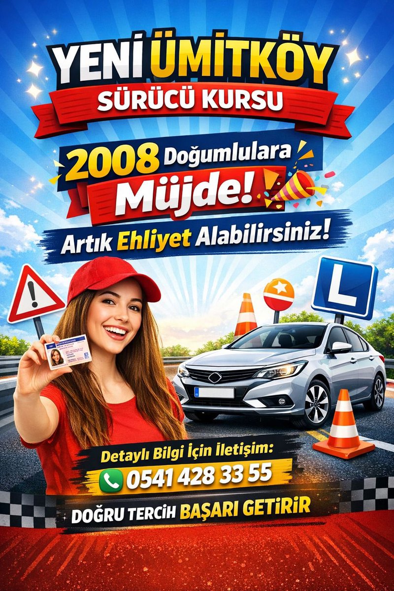 2008 Doğumlular Müjde!!! Artık Ehliyet Alabilirsiniz 
.
.
.
.
.
#aysimgesürücükursları #sürücükursu #ehliyetkursu #ehliyetinburada #parkankarasürücükursu #ehliyet #ümitköysürücükursu #direksiyondersi #özelders