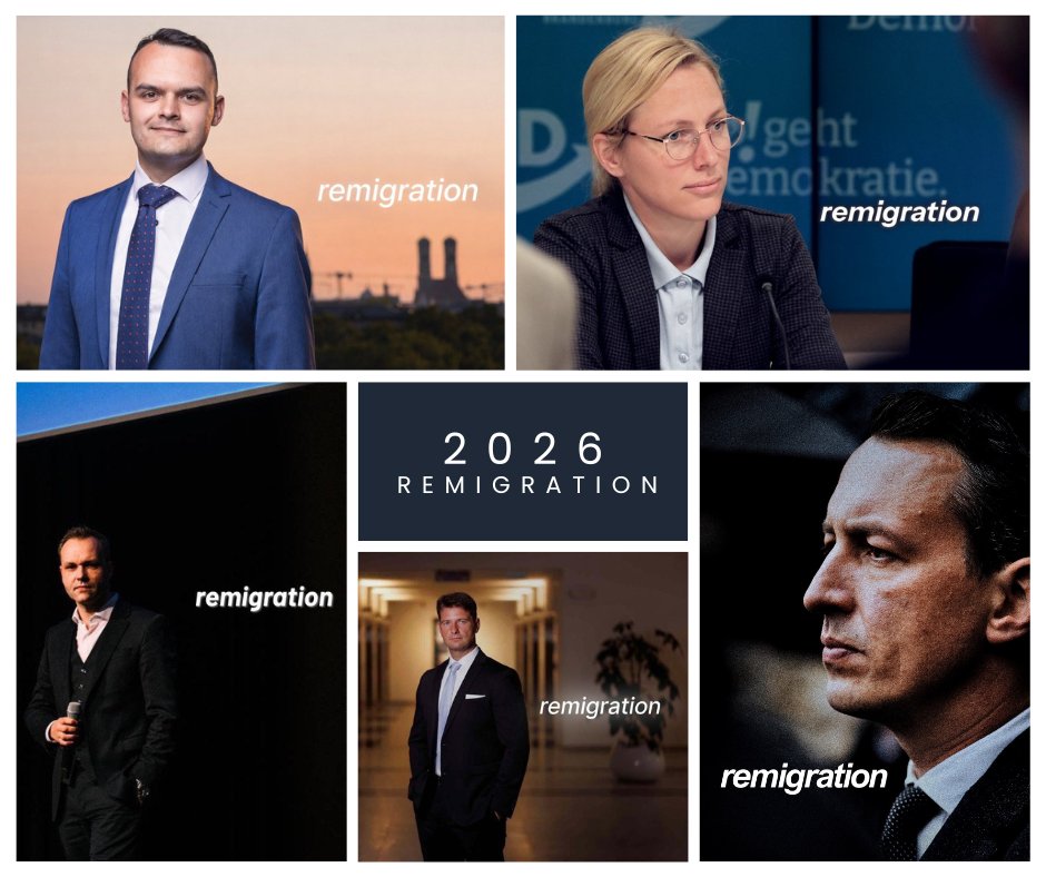 Martin_Sellner's tweet image. Genial! So viele AfD-Politiker folgen dem Trend von Trump und bekennen sich 2026 zur Remigration. 

Die Kampagne, die seit Anfang 2024 zwei Jahre lang vom linken Establishment, linker Justiz, linker Politik und sogar rechten Opportunisten in der Partei gefahren wurde, bricht in…