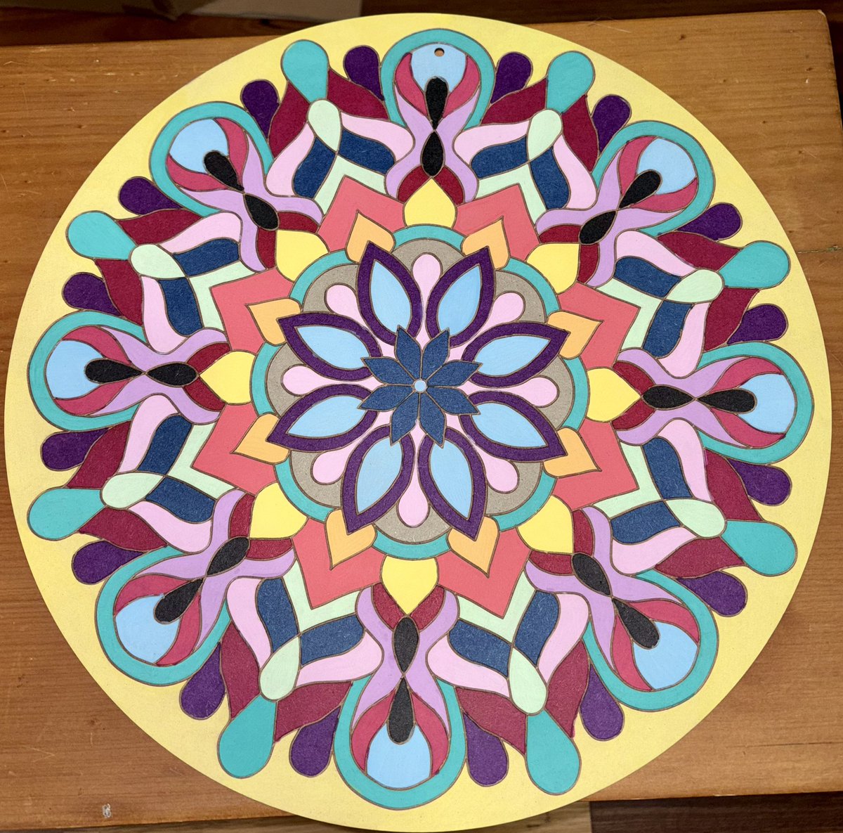 Mandala colouring art.