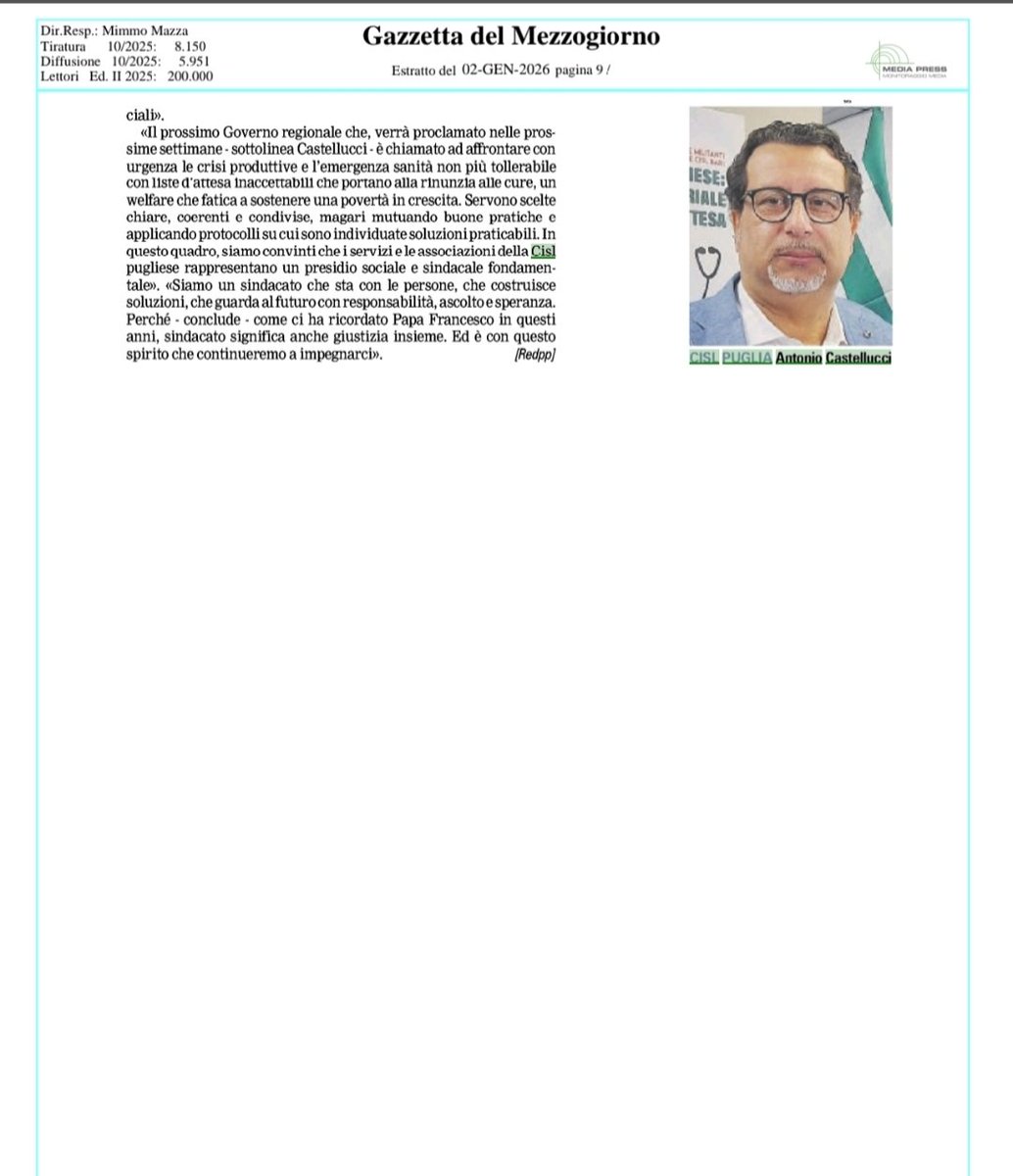 Cisl Puglia tweet media