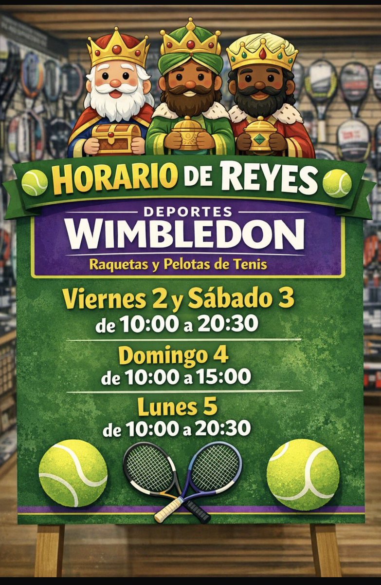 DptesWimbledon's tweet photo. Buenos días! Os informamos del horario de la tienda en estos días tan especiales , #ilovetennis #Madrid #Spain https://t.co/3IkVb4LXP4