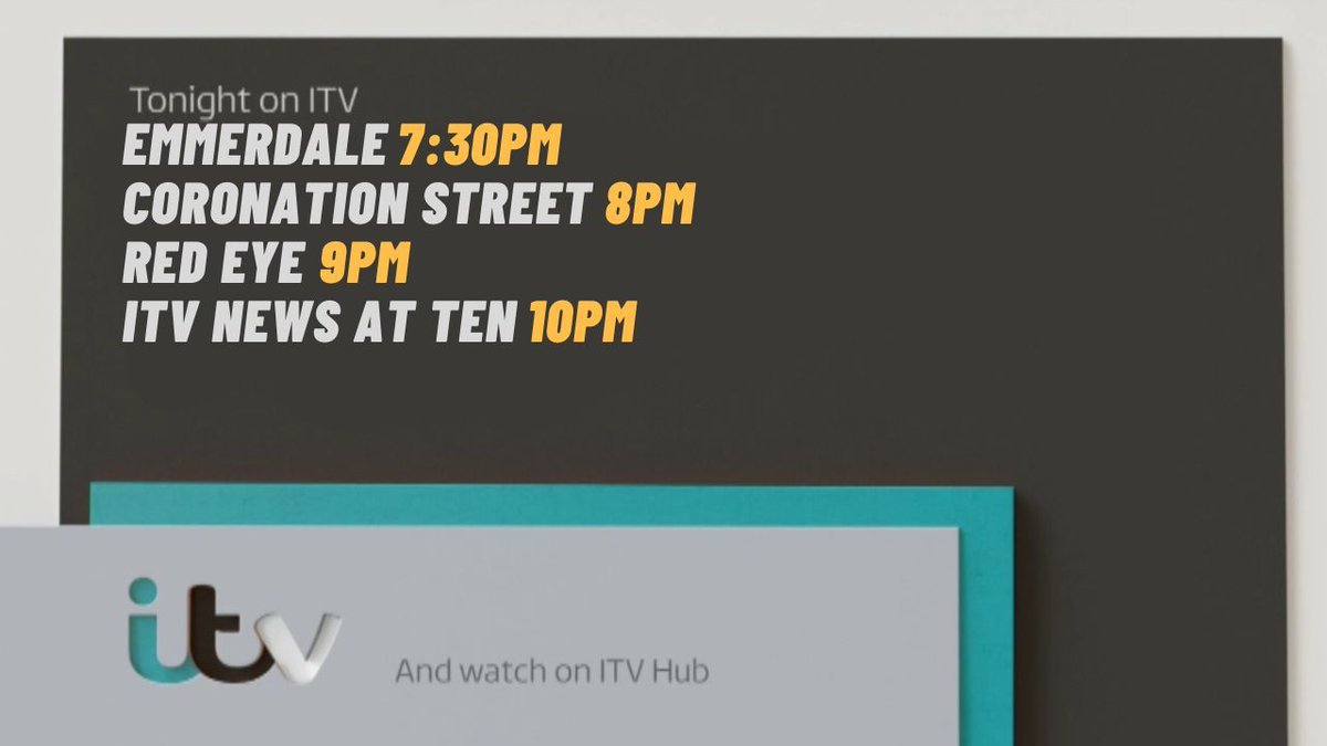 Tonight's Schedule On <a href="/ITV/">ITV</a>
<a href="/emmerdale/">Emmerdale</a> <a href="/itvcorrie/">Coronation Street</a> <a href="/itvnews/">ITV News</a>