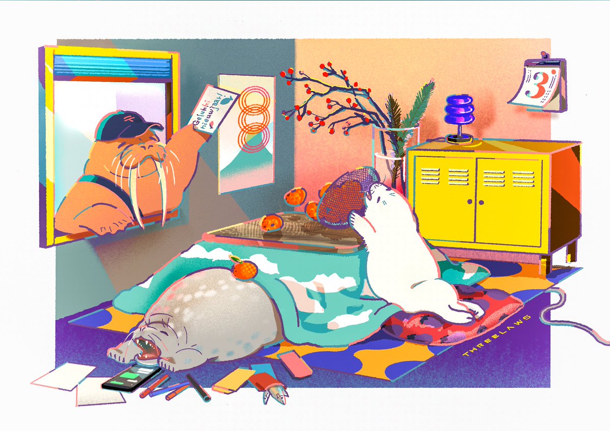 threelaws_az's tweet image. Still thinking about New Year cards.
#newyear  #seal  #walrus