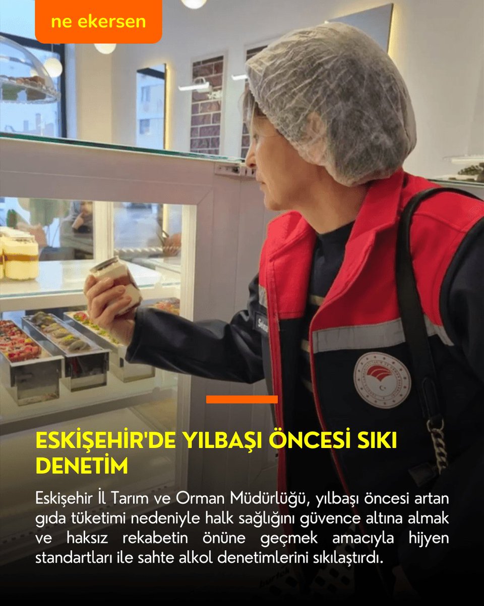 Eskişehir İl Tarım ve Orman Müdürlüğü, yılbaşı öncesi artan gıda tüketimi nedeniyle halk sağlığını güvence altına almak ve haksız rekabetin önüne geçmek amacıyla hijyen standartları ile sahte alkol denetimlerini sıkılaştırdı.