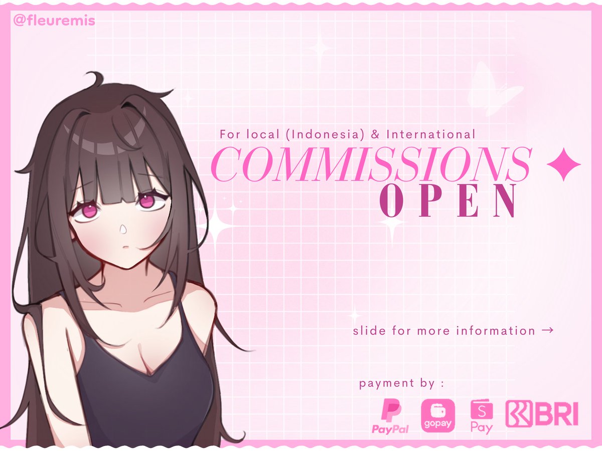 fleuremis's tweet image. [ OPEN COMMISSION ] 
—  𝑬mi's local and inter commission are open !! ✨ 

I updated some of the prices and TOS. If you interested, please kindly knock my dm (⁠ ⁠´⁠◡⁠‿⁠ゝ⁠◡⁠`⁠)

[ ♡  /  ↻  very appreciated !! ] 
#opencommission #zonauang #zonajajan #wts