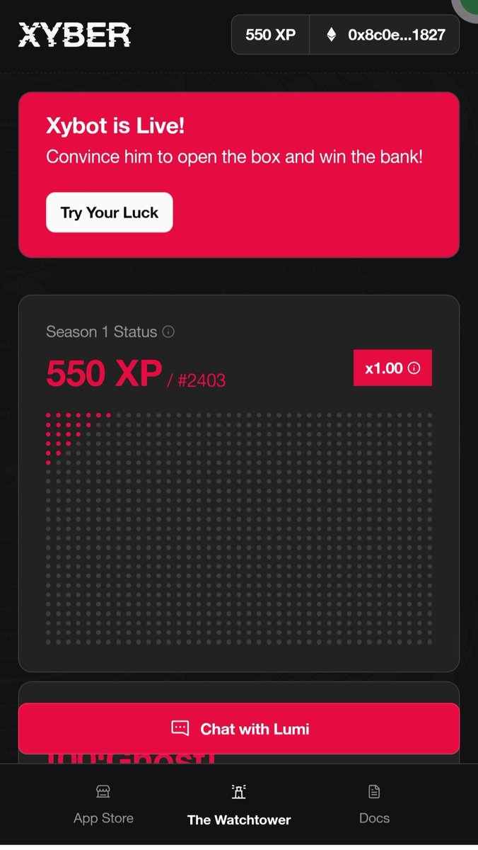 Web3Leeyo's tweet image. My Xyber Season 1 Status 
550 XP tanked #2403 

Xyber represents the foundational Protocol for Intelligent Economies, empowering AI applications, agents, and machines to launch with equity, execute tamper proof logic, and dynamically evolve on the blockchain.

@Xyberinc