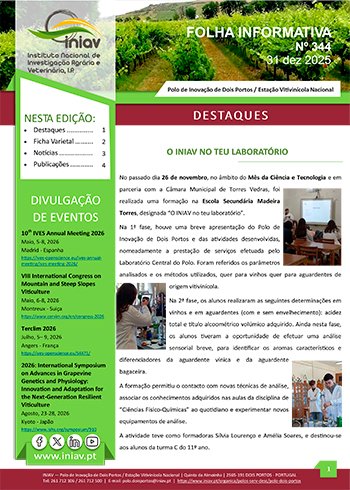 Encontra-se disponível a Folha Informativa de Dois Portos do mês de dezembro de 2025.

Editor: <a href="/INIAV_IP/">INIAV, IP</a> - Dois Portos / EVN.

Aceda aqui à Folha Informativa: iniav.pt/images/INIAV/o…

#INIAV #EVN #folhainformativa #doisportos #enologia #vitivinicultura