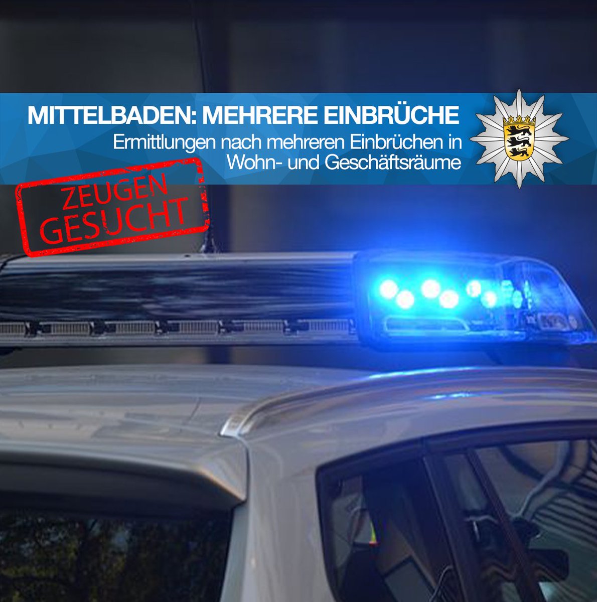 Die Auftragsbücher der Beamten des Polizeipräsidiums Offenburg waren in den letzten Tagen bezüglich Wohnungs- und Firmeneinbrüche gut gefüllt. Hierbei waren neben den Beamten der Polizeireviere auch die Spezialisten der Kriminaltechnik gefordert.
🔗presseportal.de/blaulicht/pm/1…