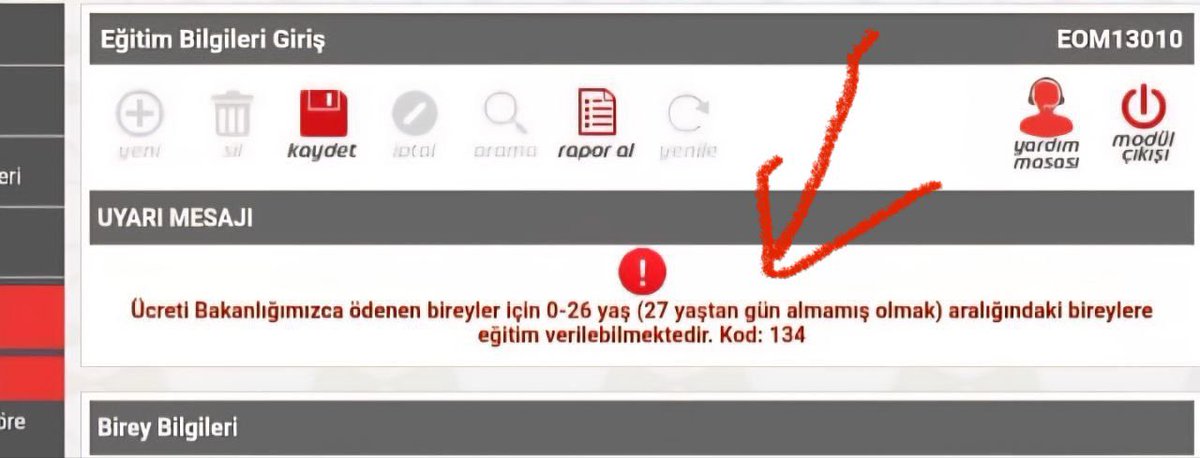 aylinyaman_'s tweet photo. Yeni yıla girerken, Milli Eğitim Bakanlığınca 27 yaş ve üzeri özel gereksinimli bireylerin özel eğitim ve rehabilitasyon hizmeti MEBBİS girişleri engellendi ve ekranda, sadece “0-26 yaş aralığına eğitim verilebileceği” ibaresi belirdi. 
Bu durum, hizmet alan yaklaşık 600.000 ailede, 3350 hizmet kurumunda ve çok sayıda çalışanda büyük tedirginlik yaratmıştır.
Az önce, yapılan görüşmelerle, sistemin tekrar açıldığını duymakla birlikte süreci yakından takip edeceğiz. 
Özel gereksinimli bireylerin eğitimi YAŞAM BOYUNCA SÜRMELİDİR! 
Üstelik, en fazla verilebilen eğitim süreleri yetersiz iken, kişiye özel olması gereken eğitimler yapılmaz iken, bir de yaş sınırlaması getirilmesi kabul edilemez!
@tcmeb 
@MebOrgm