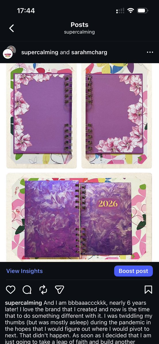 supercalming's tweet image. #HappyNewYear2026 
New year, new pivot in the very beginning stages for the business. Did anyone else customise their diary? 📔