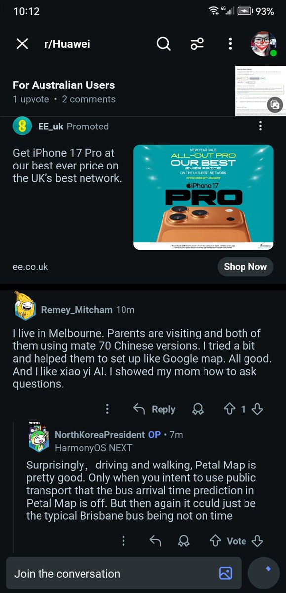 LivingInHarmony's tweet photo. 'For Australian Users' - Normal SIM Mate 80 series on HarmonyOS 6. Experience testimony of HarmonyOS 6 surprisingly functional in Australia. 
Source:  via NorthKoreaPresident r/Huawei 
https://t.co/AAk4TM1FI5
#SIM #Functioning #Experience #Australia https://t.co/uLBlCJqKSc