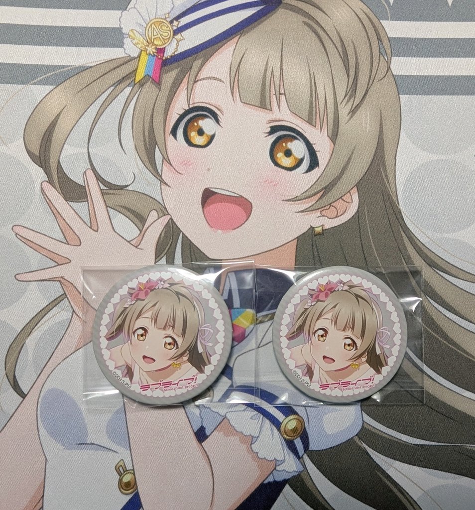 南ことり 缶バッジ ことりちゃんの缶バッジ届いた～(・8・)🩶 世界一可愛いすぎるちゅん