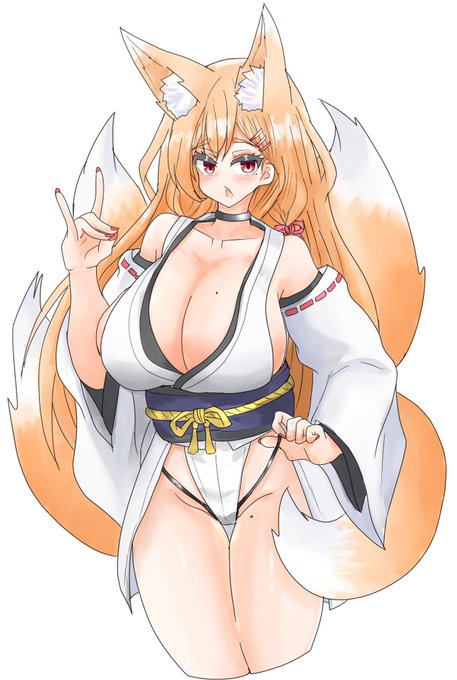 初詣の時期なのでドスケベムチムチ狐巫女さんの絵です(再掲) 