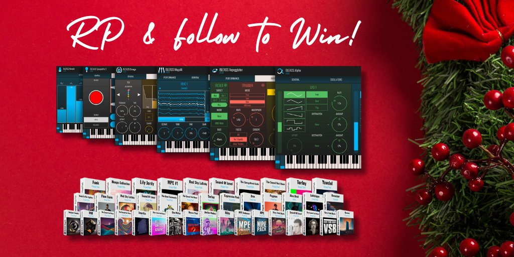 plugindeals's tweet image. REPOST &amp;amp; FOLLOW @plugindeals and @BLEASSapps to WIN the ALL Synths Bundle offered by BLEASS 🎅 

🎄 bleass.com/product/all-sy…

1 Winner chosen January 3