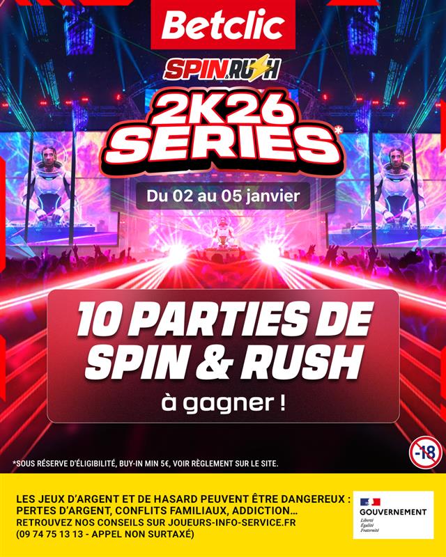 ♠️ ENVIE DE TESTER LA BONUS ZONE DES 2K26 SERIES ?

On balance 10 parties de Spin &amp; Rush pour venir tenter ta chance 🎁

 💬 Réponds avec ton pseudo + ton tournoi preféré des Series !