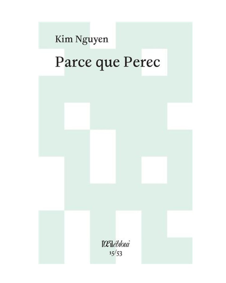 Très heureux de la publication de 'Parce que Perec' chez L’Œil Ébloui, dans la splendide collection Perec 53, et de l’excellente traduction signée Marielle Leroy. Toute ma gratitude à Thierry Bodin-Hullin d’avoir fait entrer mon paillasson Perec en France. Un grand merci à Carlos