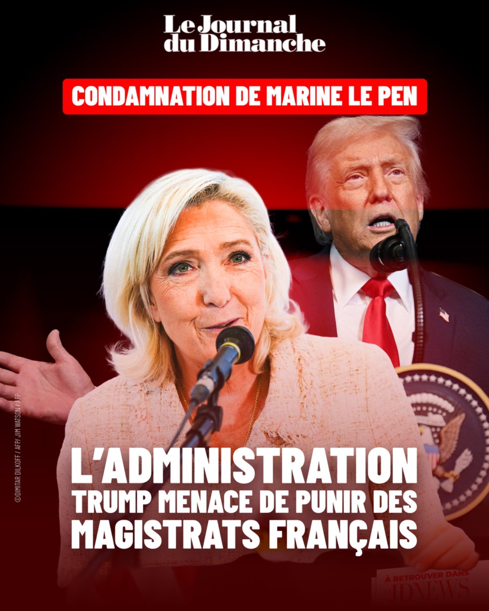 leJDD's tweet image. Condamnation de Marine Le Pen : l’administration Trump menace de punir des magistrats français

🔗 Article JDD : ow.ly/1COu50XQVWi