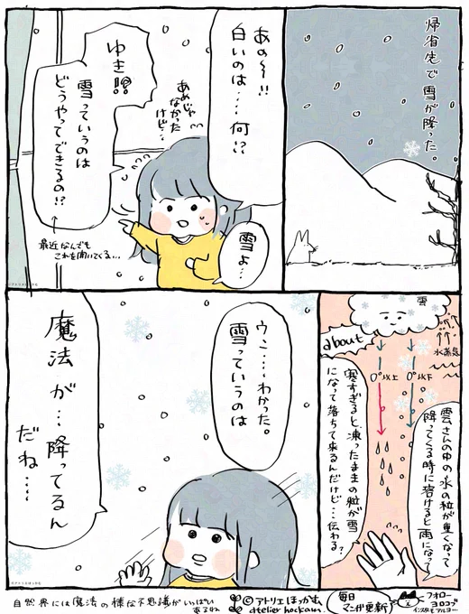 だいぶ幻想的にまとめたな.... ?

「 初雪と4歳児 」 本日の育児漫画です ❄︎⛄️ 