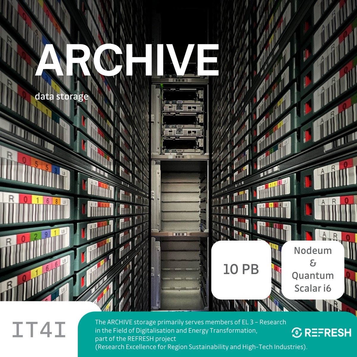 IT4Innovations's tweet image. Starting 2026 with space for the future! 

We launched ARCHIVE in 2025 – a 10+ PB long-term storage for scientific data, powering research in energy, renewables, hydrogen, geothermal, and more. 

👉 it4i.cz/en/about/infos…

#datastorage #REFRESHproject