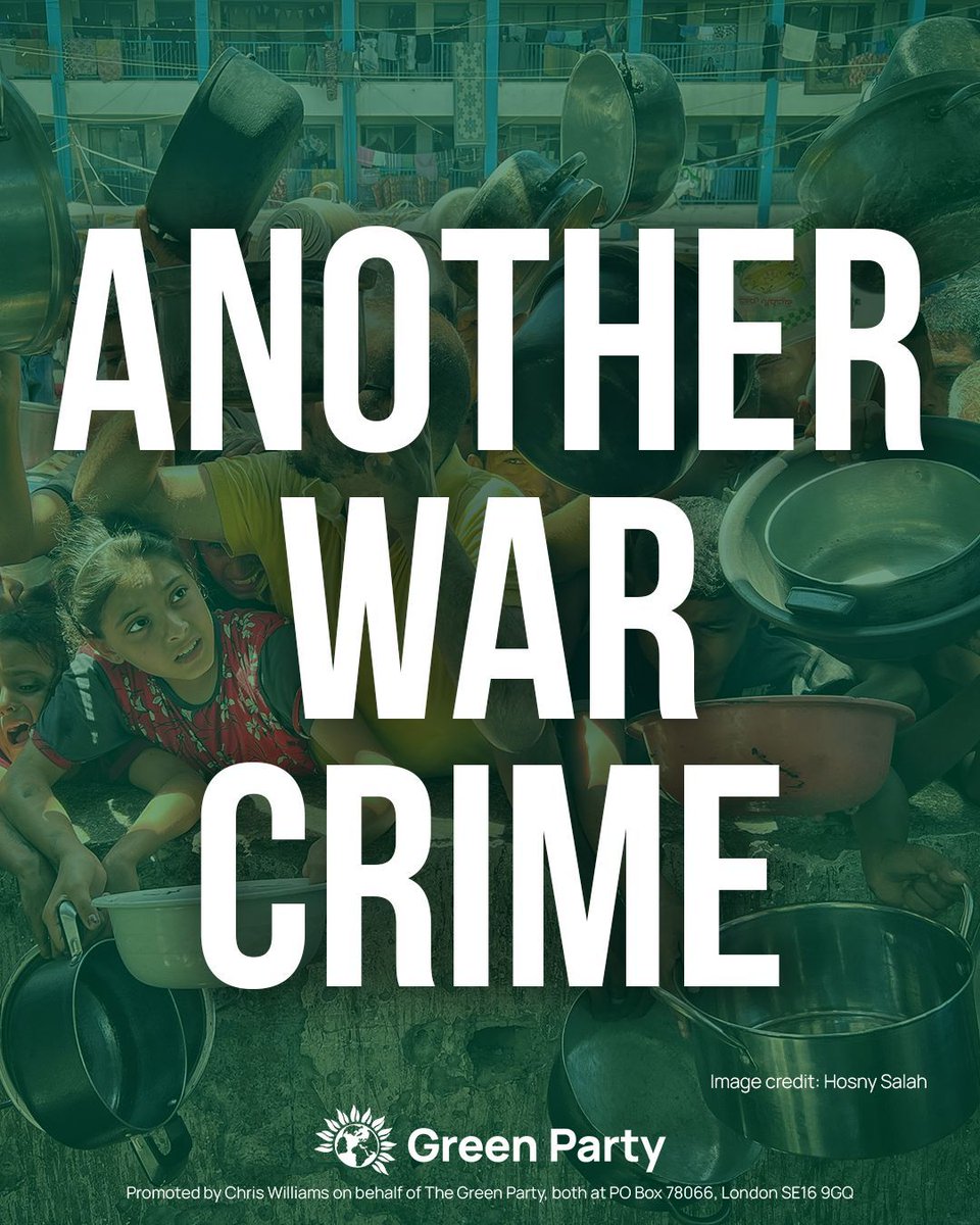 TheGreenParty's tweet image. Israel’s ban on 37 humanitarian organisations, including Doctors Without Borders, from entering Gaza is another war crime. 

The Green Party condemns this decision and calls for immediate international action to protect humanitarian actors.