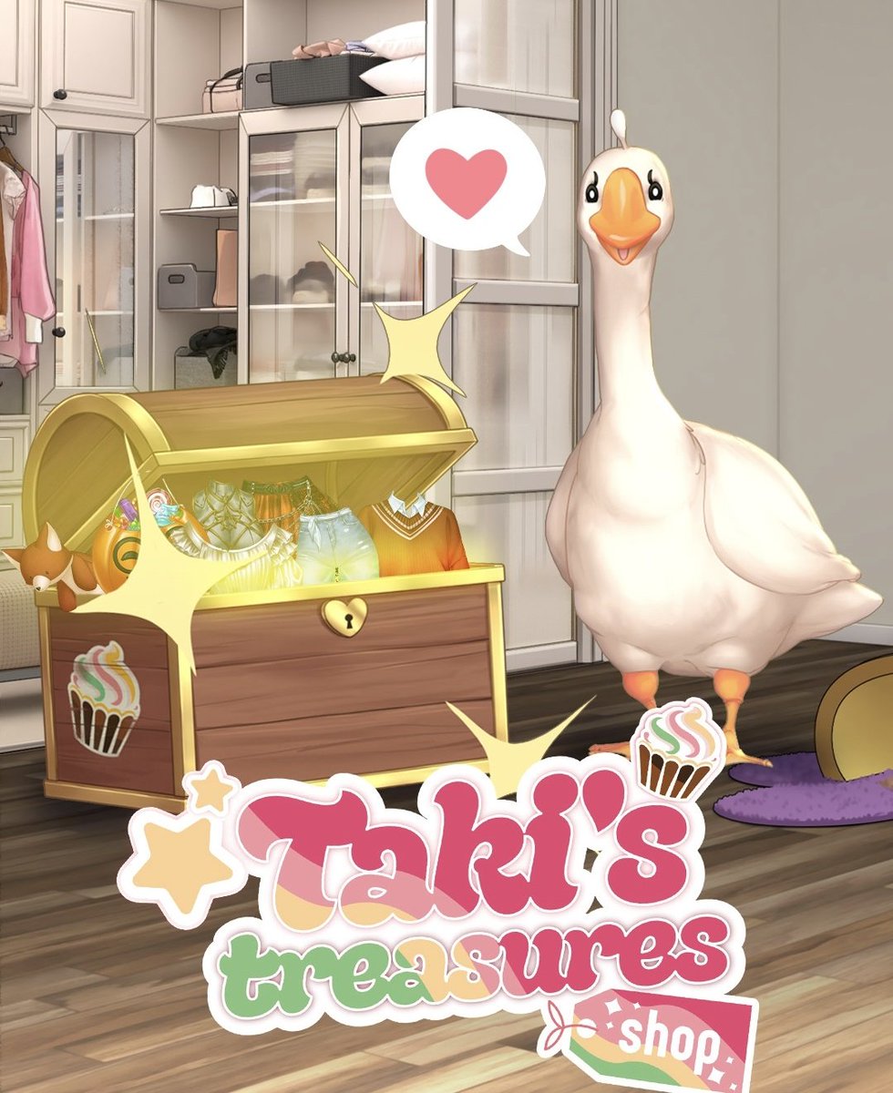 UpdatesADNewgen's tweet image. 🪿| DATA PARA TAKI TREASURES SHOP!!

"De 7 a 28 de janeiro descubra... Tesouros da Taki!
Encontre no seu armário quaisquer roupas, quartos e roupas pra Taki que tenha perdido no início de ADNG
* Lista completa pode ser encontrada no fórum"

.via IG