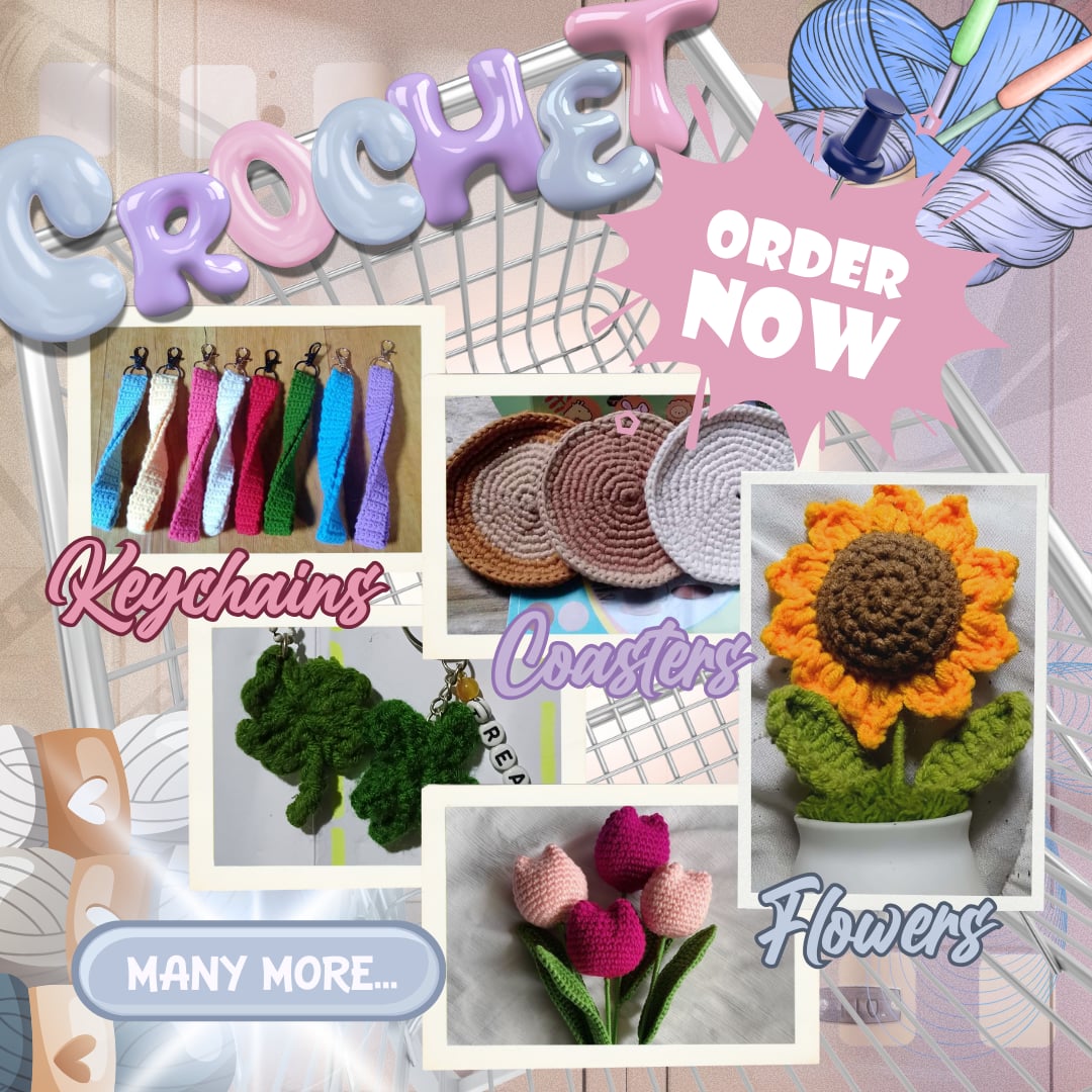 mindmadestudio's tweet photo. Open for crochet commissions! 🧶🩵🩷💜

- keychains/charms
- coasters
- mini flowers
- flower bouquet
- and many more! 

Just sent a DM for inquiries! 

🏷️ph comms crochet comms crafts yarn valentines day gift personalized customized anik anik charms https://t.co/Bko8rtclHF