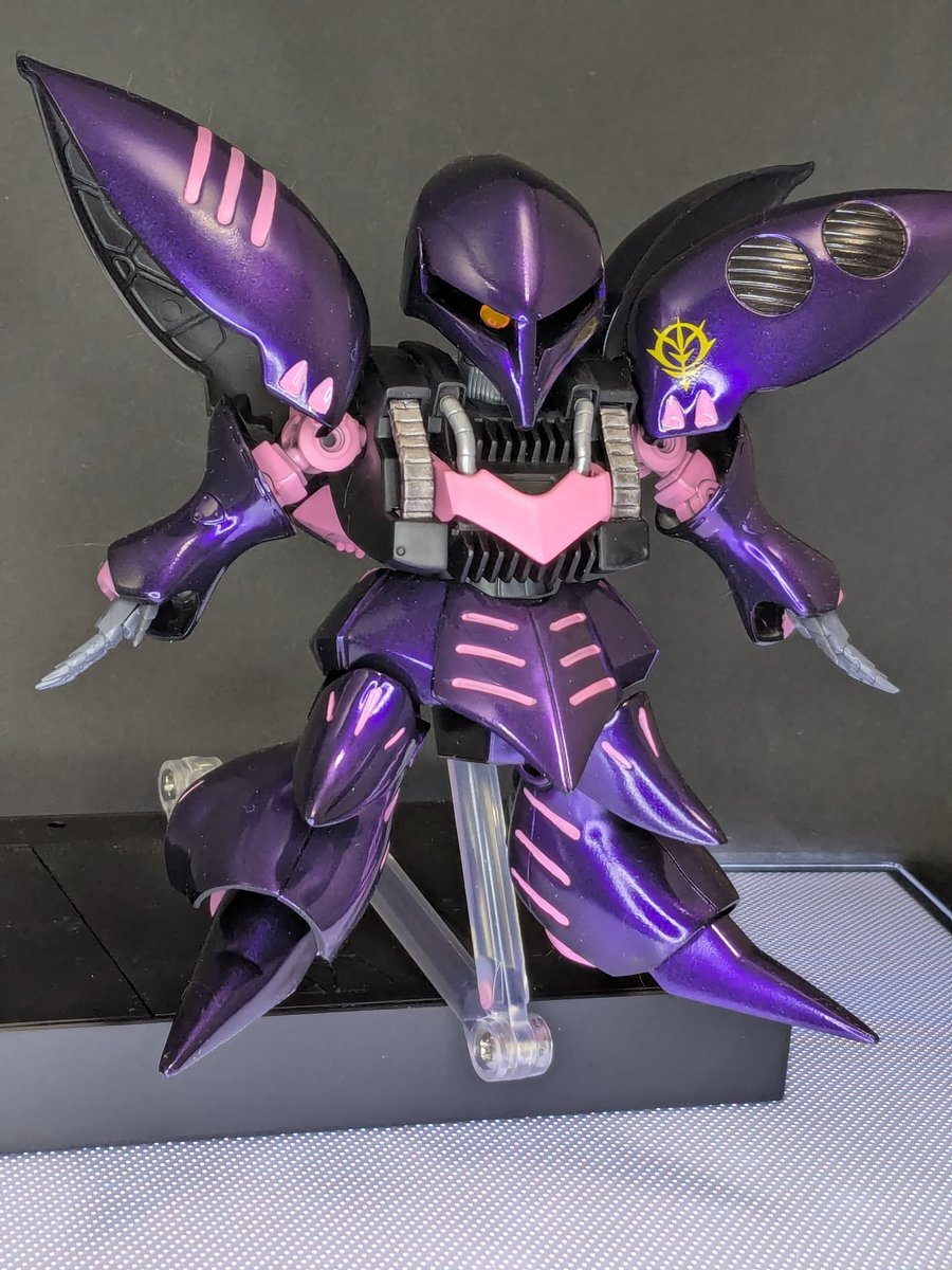 SDガンダムBB戦士 紫色 スカート付き ガンプラ SDキュベレイMk-Ⅱ 頭、肩:BB戦士 胴体:HGUC 手足:旧キット1/220