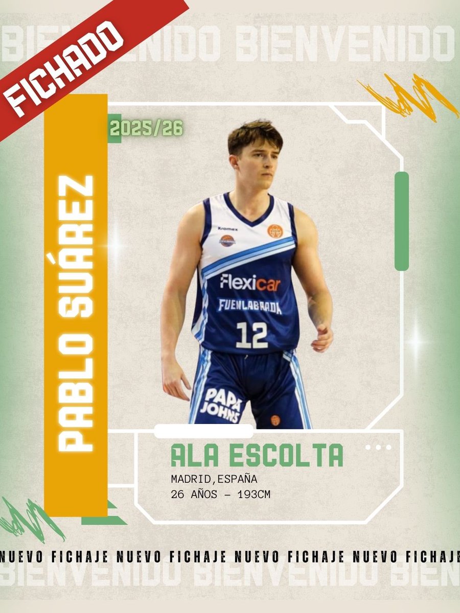 🔄Pablo Suárez refuerza el juego exterior de Lobe Huesca La Magia🤍

✨Ala-escolta 
📏193cm
🌎Madrid, 1999

Versátil en las 3 posiciones exteriores, gran defensor y fiable desde el triple🛡️

Experiencia, compromiso y equipo💪

¡Bienvenido, Pablo!💚

cbphuesca.com/pablo-suarez-f…
