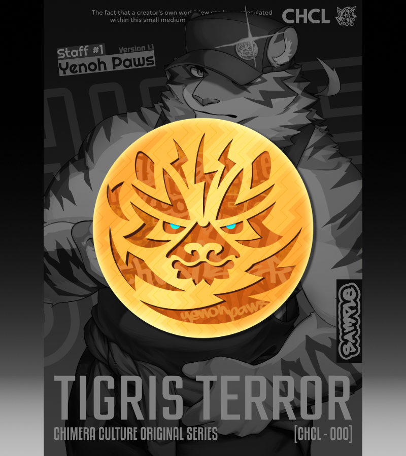 hierotubas's tweet photo. [Product Record]
-------
Tigris Terror
-------
"The so-called charisma is awakened by realizing the roots of your interests, then confidently wear said style and show it to the world."

#CHCL #chimeraculture https://t.co/6C4ZWre02x