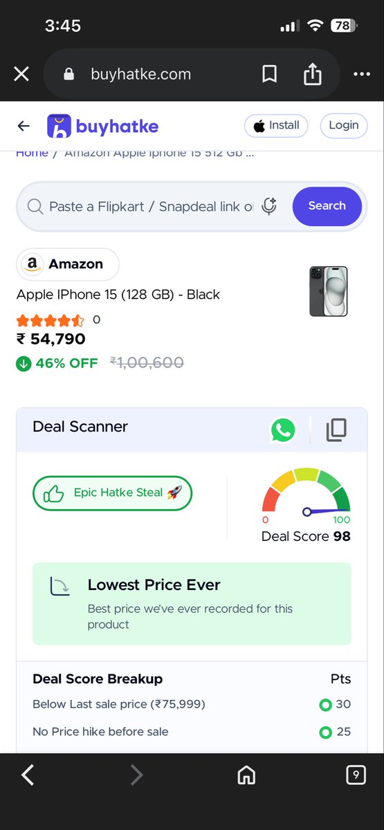 Nikitalovi's tweet photo. Why waste so much time checking prices on Amazon, Flipkart and other sites one by one?
I just check it once on Buyhatke and instantly know where the price is actually lowest.
Less effort, better decisions, and some money saved every time.
#conformitygate #TheParadise #หวยงวดนี้ https://t.co/acuImR3Em1