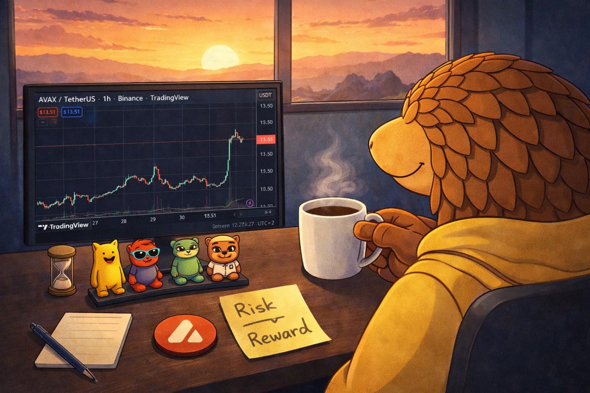 Good morning $AVAX 🔺 Markets have always favored the patient. 🫶 Risk =  Reward. 💰 Patience turns risk into opportunity. 📈